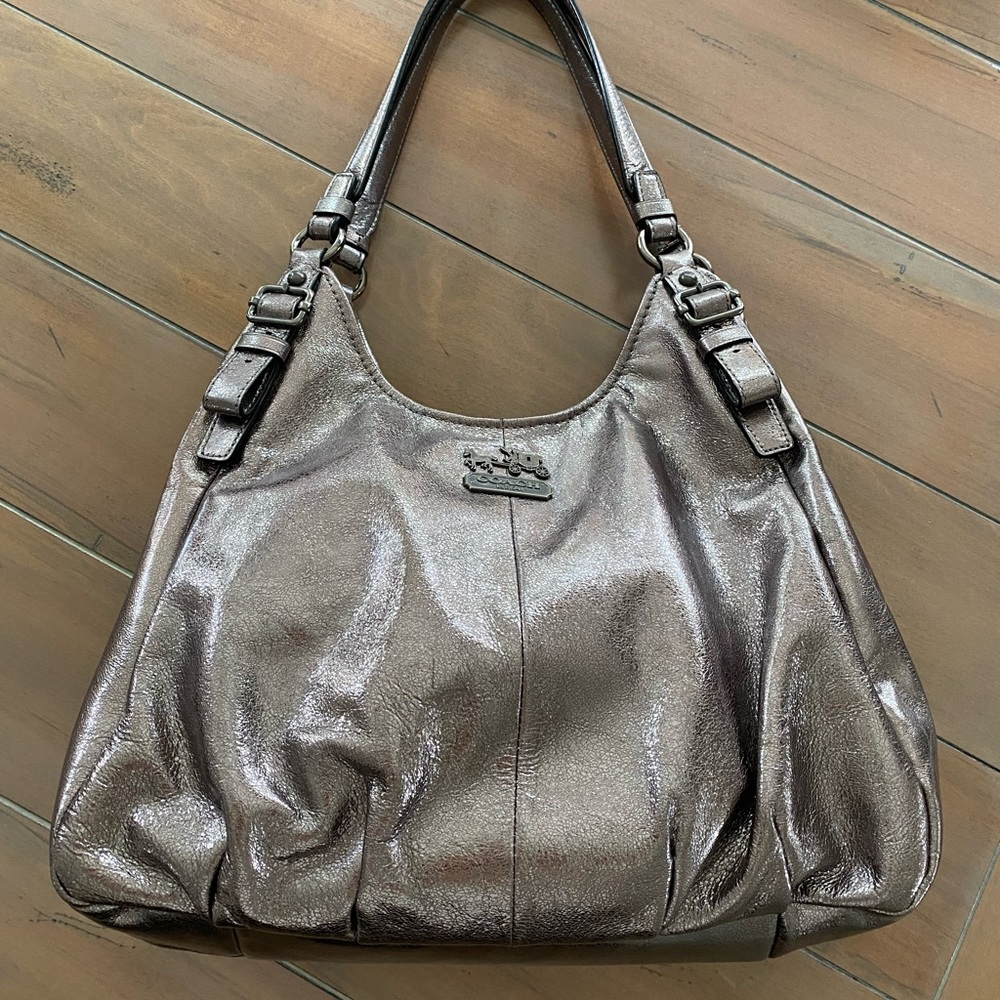 Coach Gunmetal Metallic Purse. Perfect Like Nee Condition.